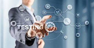 Software testing professional working with modern QA technology