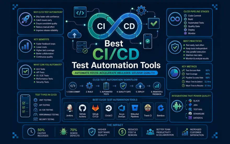 CI/CD test automation tools and pipeline workflow overview